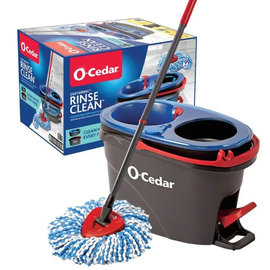 O Cedar RinseClean Clean Water Spin Mop and Bucket System Removes 99 Percent of Bacteria Two Tank Bucket System