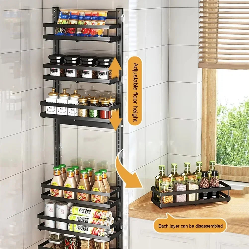 Wall Mount Storage Rack Kitchen Spice Racks Multi-Layer Organizer - Cheerful Home Finds