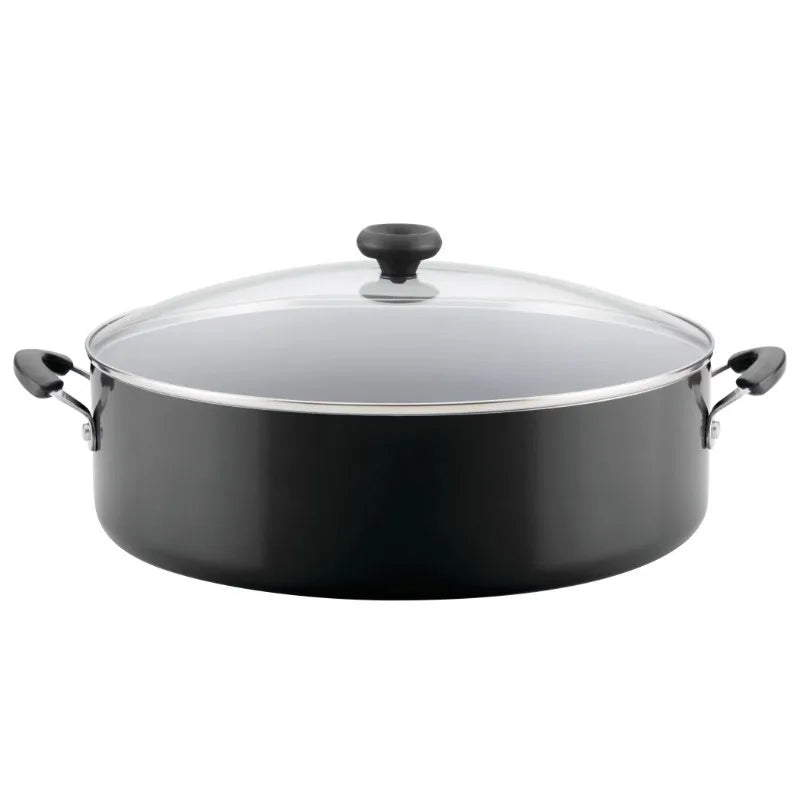 Nonstick Family Pan Jumbo Cooker with Lid 14 Inch Aluminum - Cheerful Home Finds