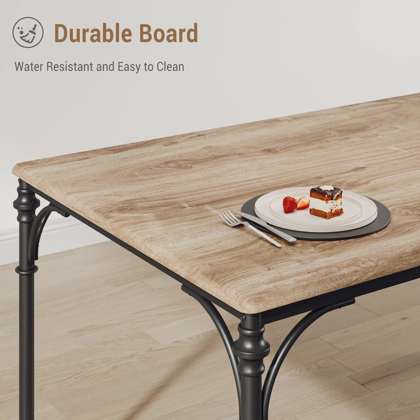 Dining Table Set for 4 Includes a Stylish Dining Table and 4 Upholstered Chairs - Cheerful Home Finds