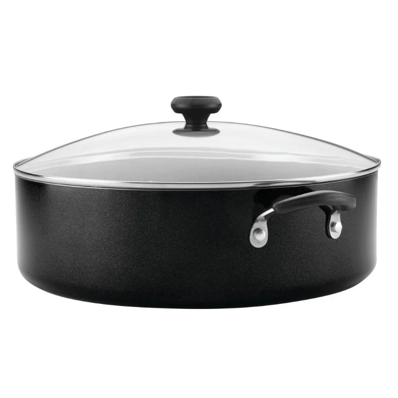 Nonstick Family Pan Jumbo Cooker with Lid 14 Inch Aluminum - Cheerful Home Finds