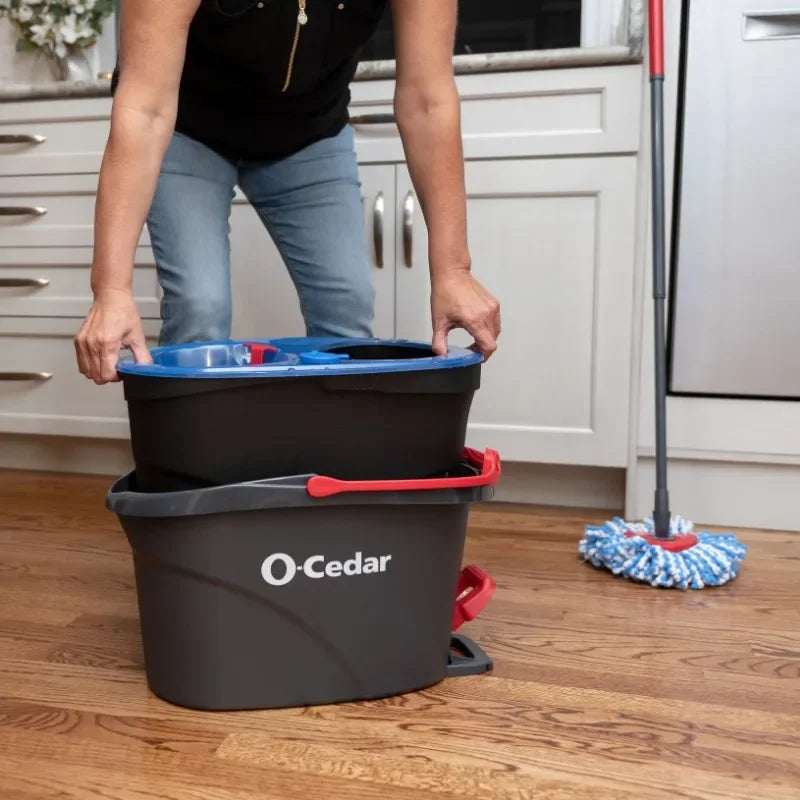 O Cedar RinseClean Clean Water Spin Mop and Bucket System Removes 99 Percent of Bacteria Two Tank Bucket System
