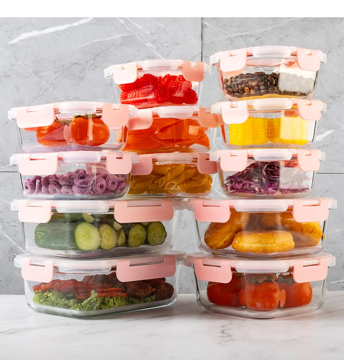 16-Piece Glass Food Storage Containers Set, Leakproof BPA-Free - Cheerful Home Finds