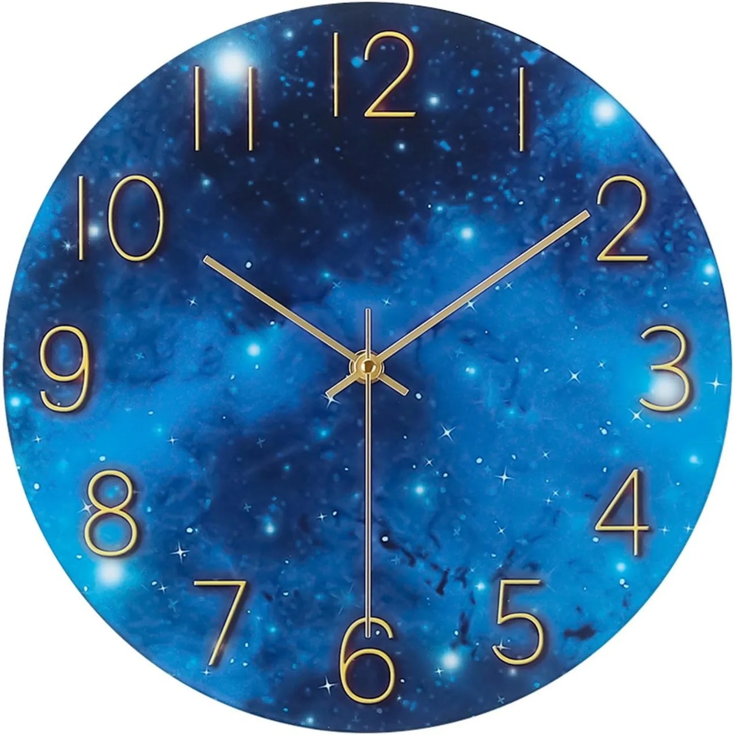 12 Inch Silent Non Ticking Wall Clock Beach Sunrise Glass Battery Operated Analog Clock for Bedroom Living Room Kitchen Office
