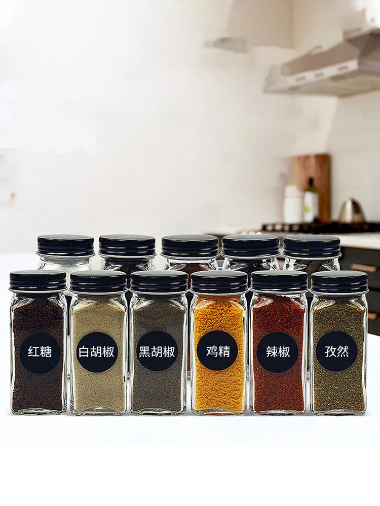 120ML Seasoning Shaker Bottles Glass Spices Condiment Jars - Cheerful Home Finds