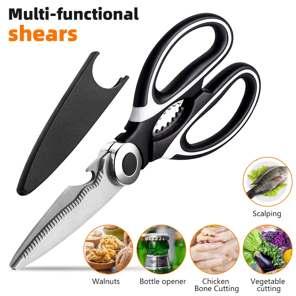 Multifunctional Scissors Kitchen Stainless Steel Scissors - Cheerful Home Finds