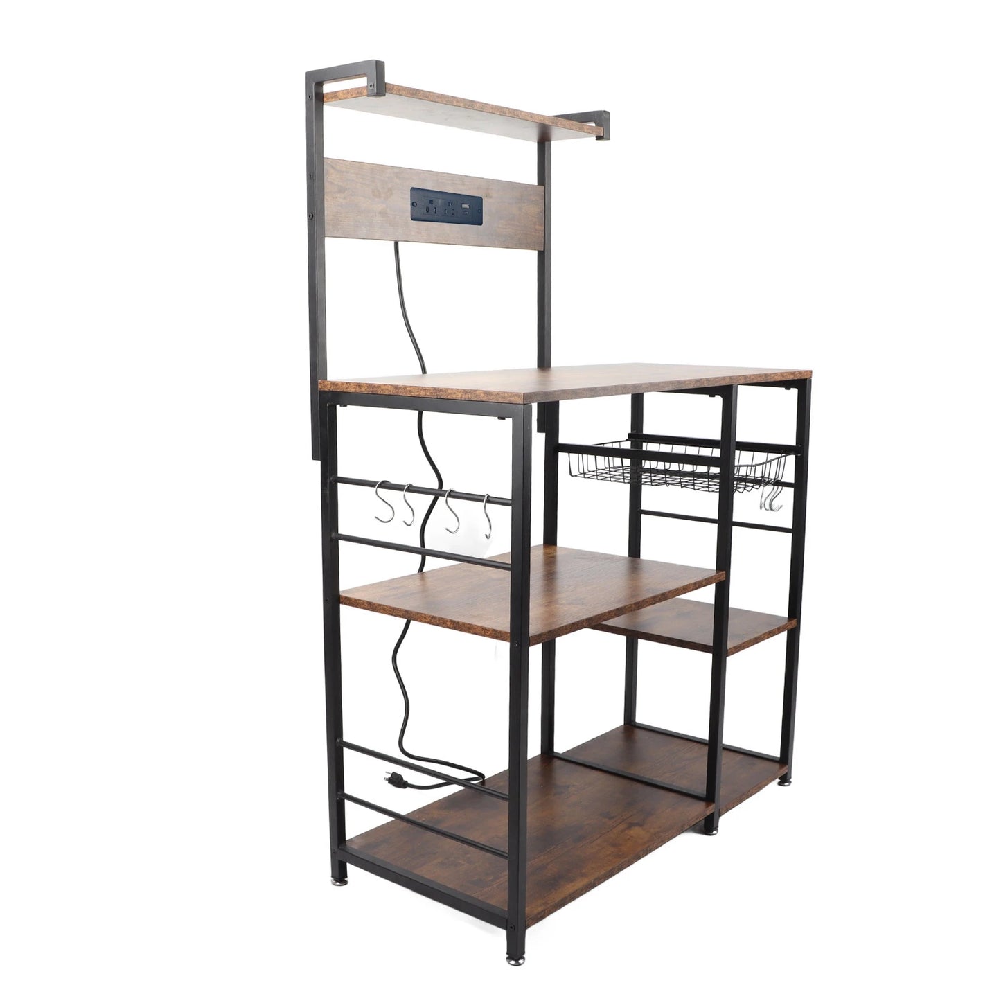Kitchen Utility Storage Shelf Microwave Oven Stand Coffee Bar Station Rust Resistant Strong Load Bearing Multi Tier for Spices - Cheerful Home Finds