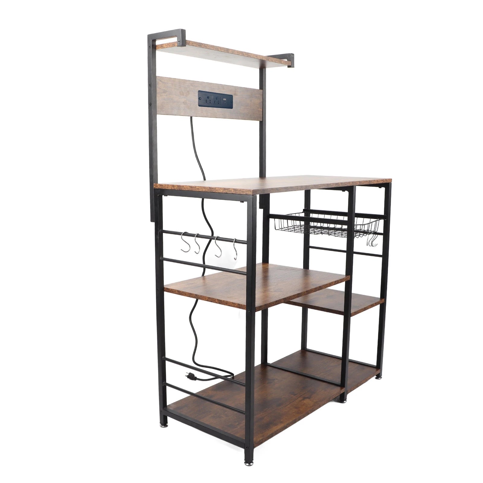 Kitchen Utility Storage Shelf Microwave Oven Stand Coffee Bar Station Rust Resistant Strong Load Bearing Multi Tier for Spices - Cheerful Home Finds