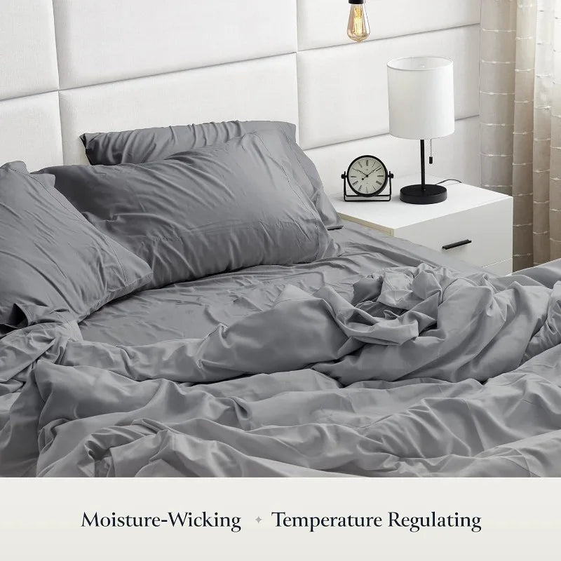 Luxury 6 Piece Queen Size Bed Sheets Set Breathable Hotel Quality Wrinkle Free Microfiber Fabric - Cheerful Home Finds