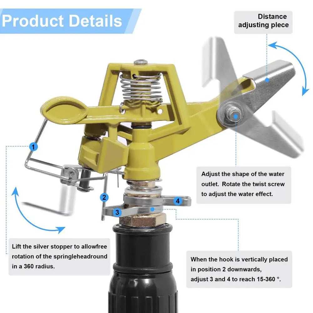 Garden Automatic Rotating Sprinkler Stainless Steel Tripod - Cheerful Home Finds