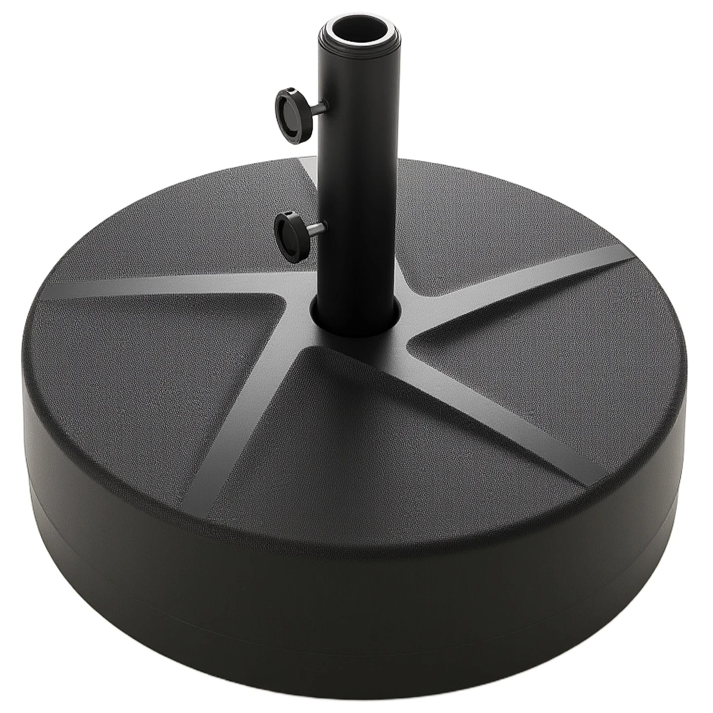 Patio Round Umbrella Base with Two Adjustable Knobs and Three Adapters for Outdoor Poolside Use