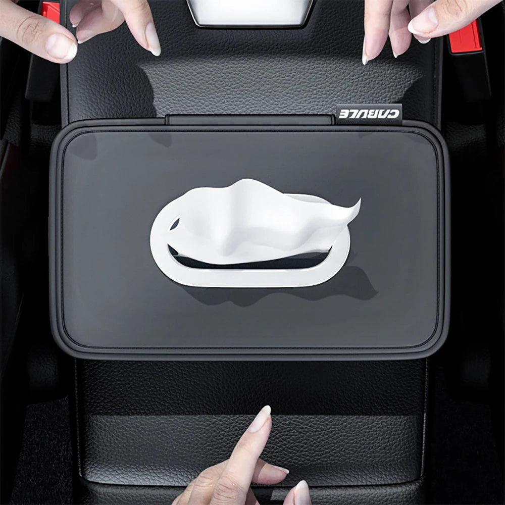 Car Tissue Holder Backseat Masks Dispenser Multifunctional Belt Leather Napkin Box Organizer - Cheerful Home Finds