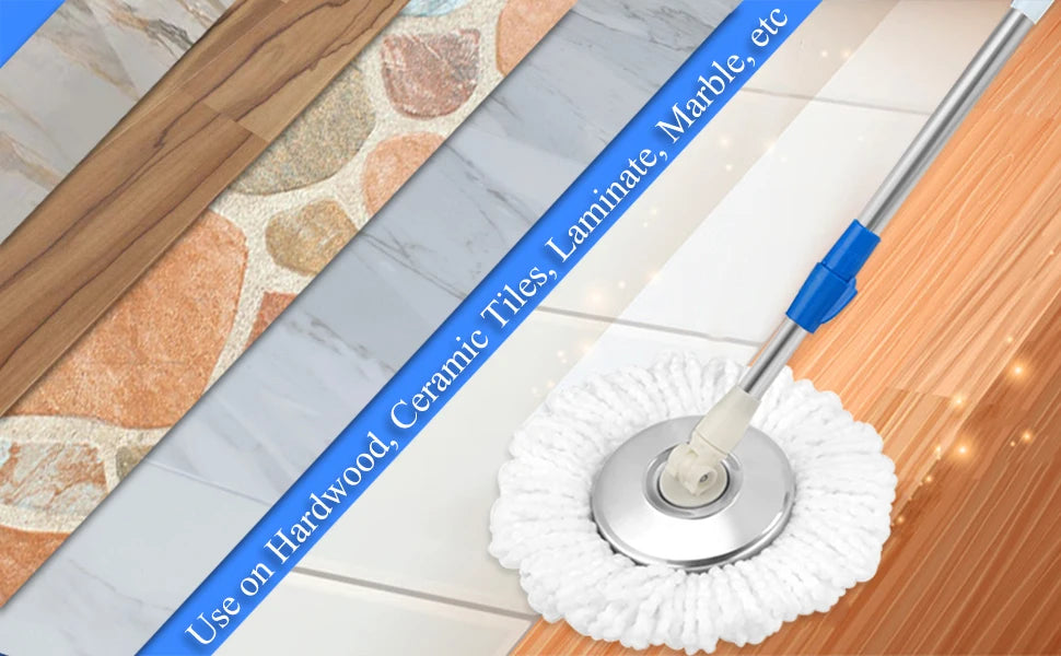 Spin Mop Bucket System with Wringer Set Magic Round Mops - Cheerful Home Finds