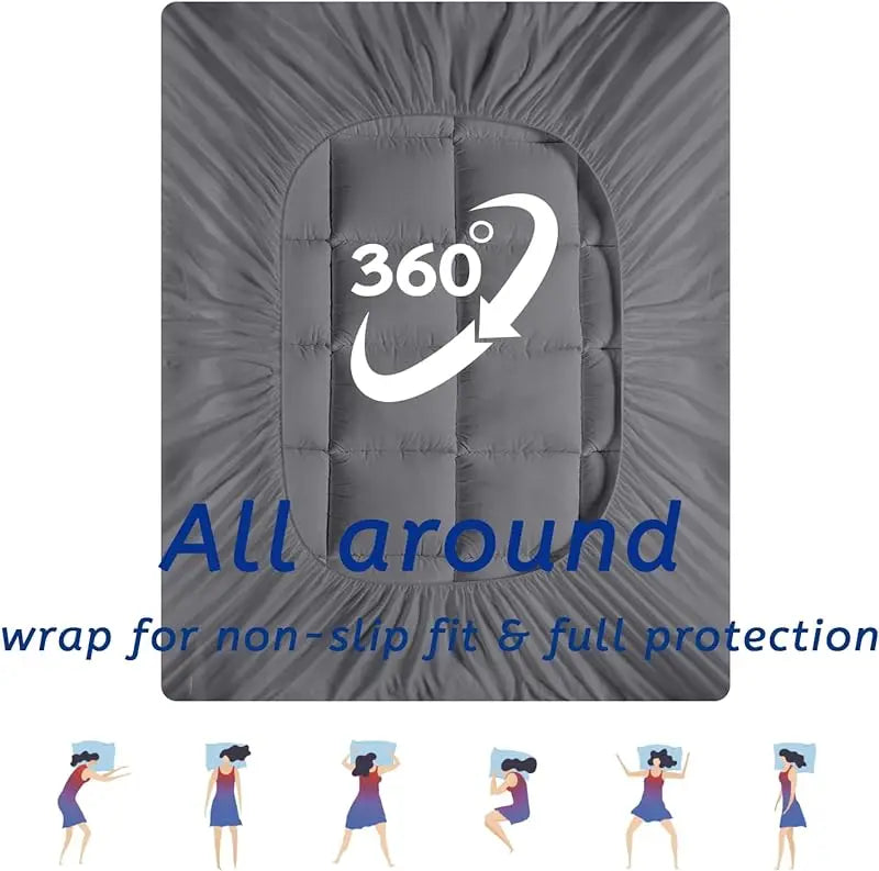 Ultra Thick Queen Bed Cover 900 GSM Mattress Topper Soft - Cheerful Home Finds