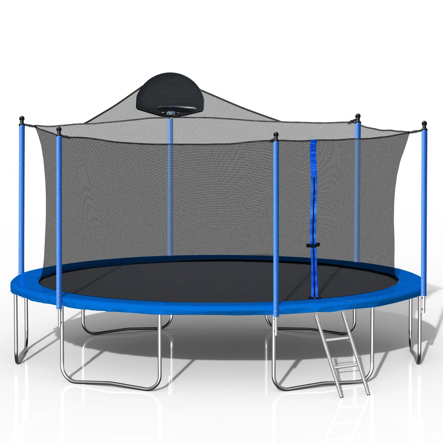 14FT Trampoline With Backboard And Enclosure Net For Kids - Cheerful Home Finds