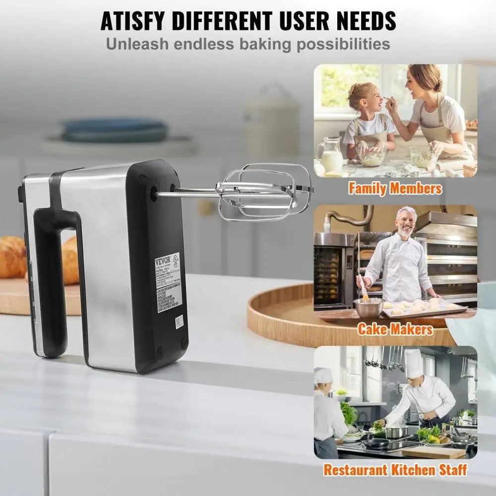 Cordless Electric Hand Mixer 250W with Turbo Boost Beaters - Cheerful Home Finds