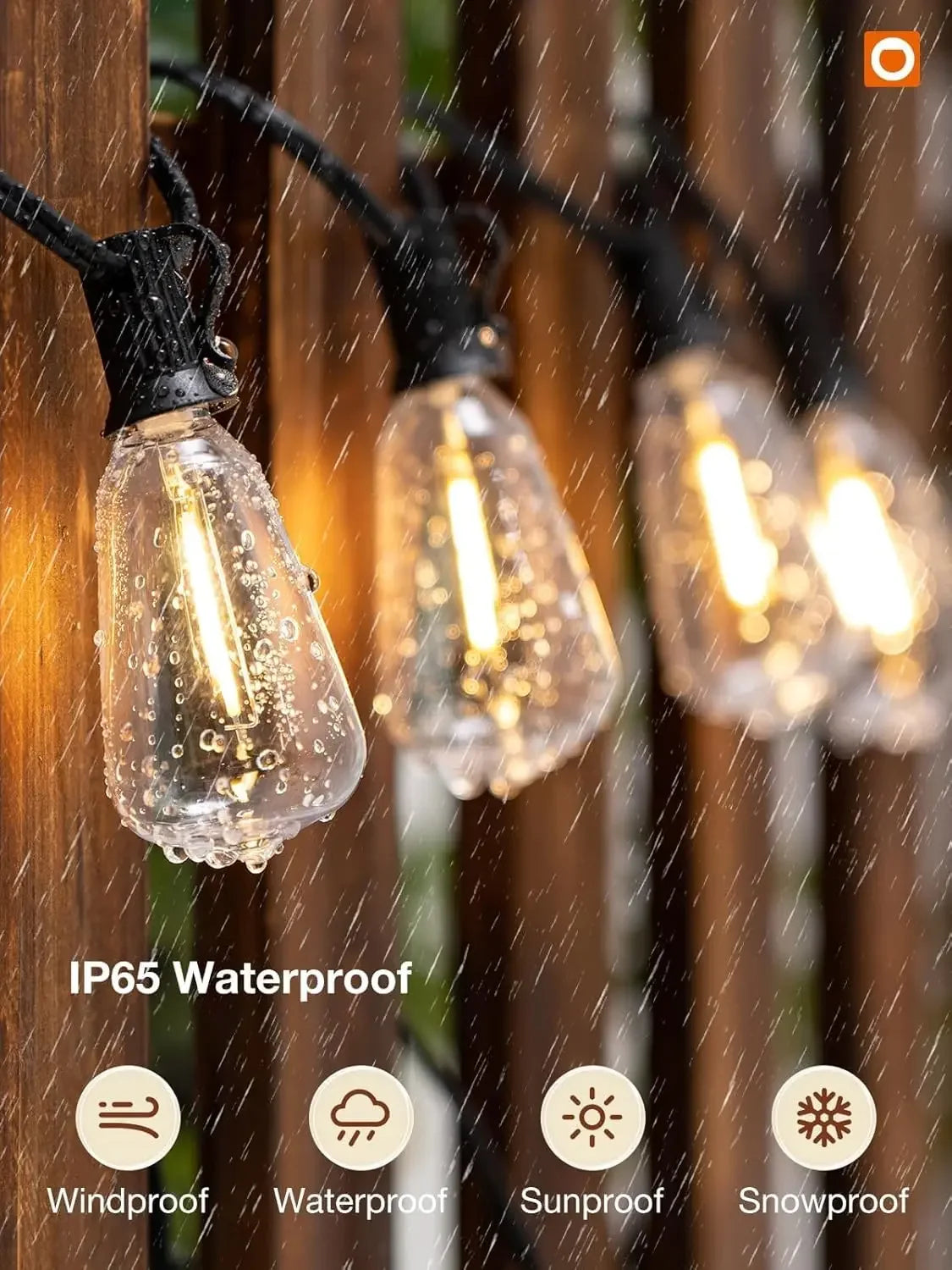 150FT LED Outdoor String Lights Waterproof Shatterproof Bulbs - Cheerful Home Finds