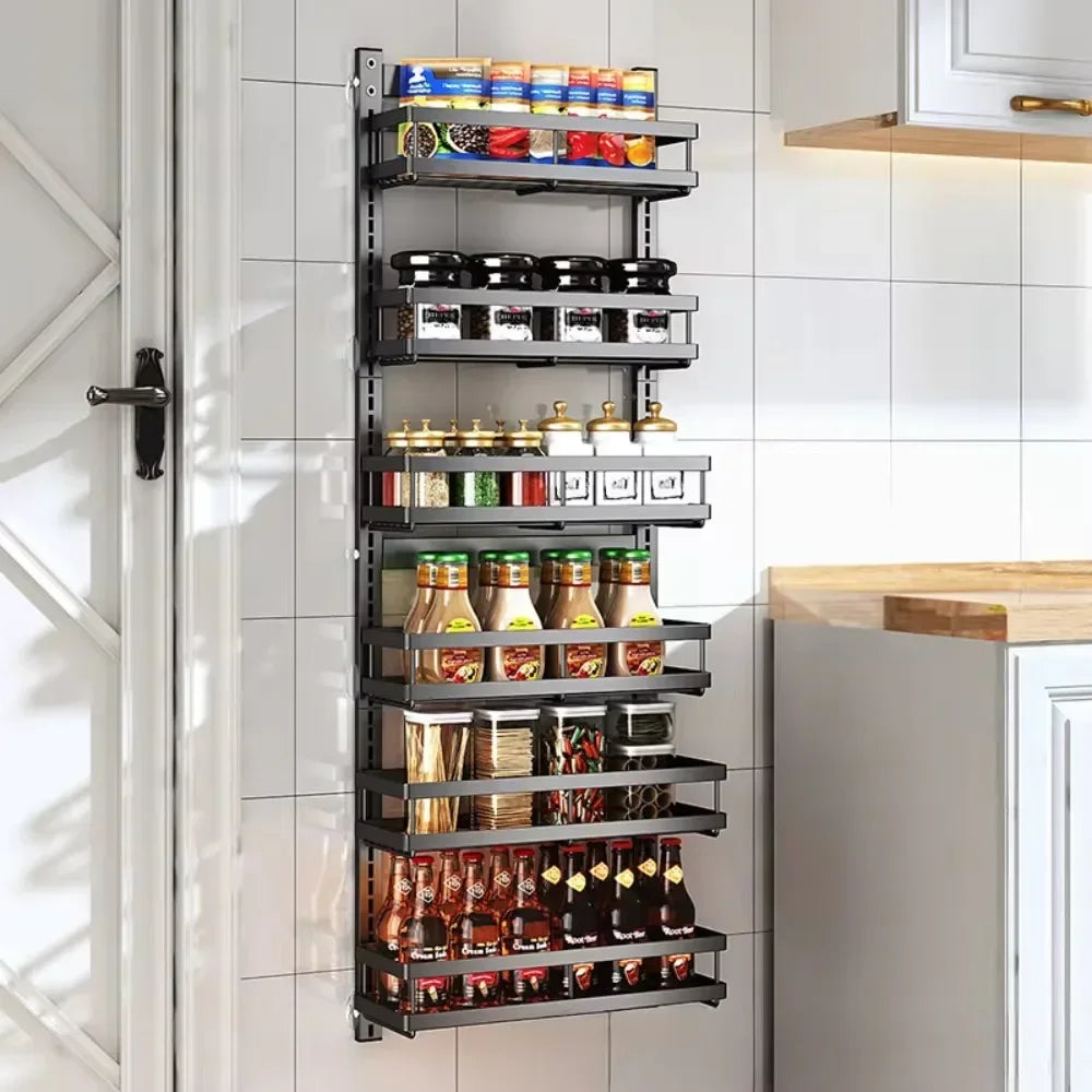 Wall Mount Storage Rack Kitchen Spice Racks Multi-Layer Organizer - Cheerful Home Finds