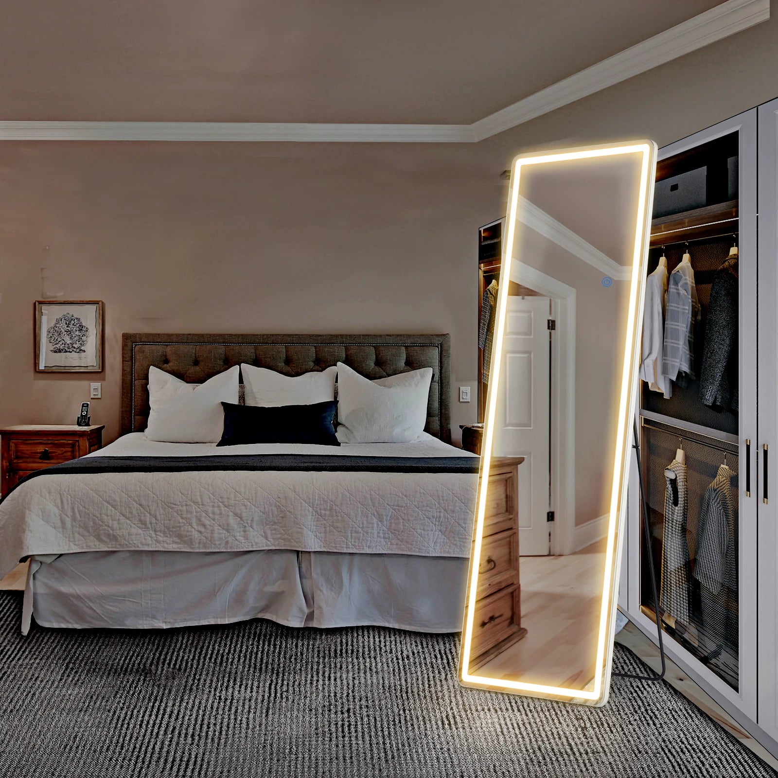 JHK Led 64"x21" Full Length Mirror Aluminum Frame For Living Room - Cheerful Home Finds