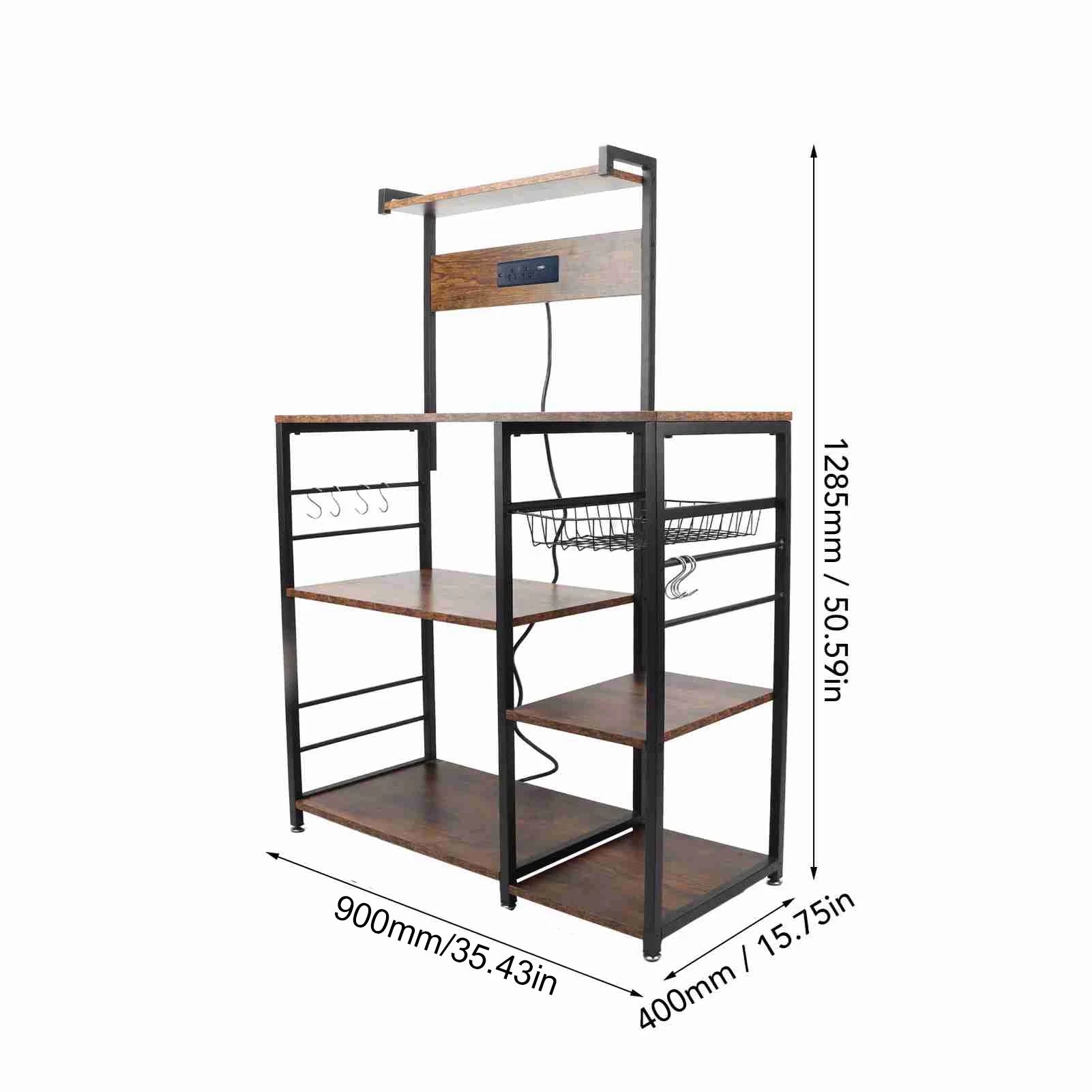 Kitchen Utility Storage Shelf Microwave Oven Stand Coffee Bar Station Rust Resistant Strong Load Bearing Multi Tier for Spices - Cheerful Home Finds