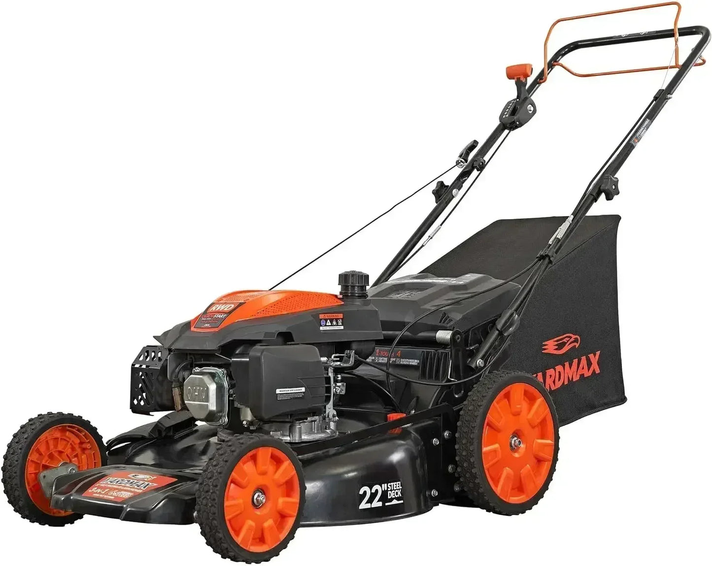 22 Inch 201cc Select PACE 6 Speed CVT High Wheel RWD 3 in 1 Gas Walk Behind Self Propelled Lawn Mower Black