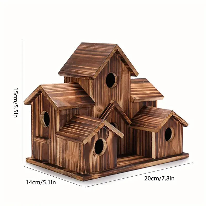 Outdoor Bird House, Small House Style, Natural Wood Hummingbird - Cheerful Home Finds
