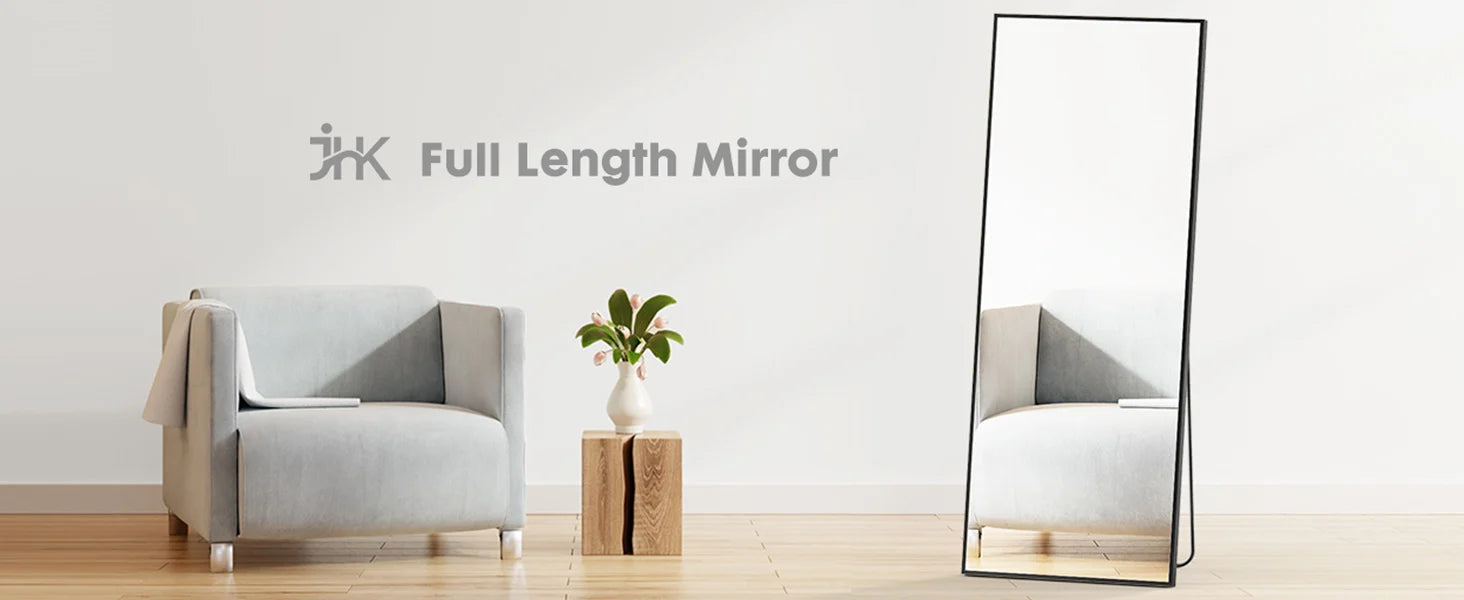 JHK 64"x21" Full Body Wall Mirror with Aluminum Frame - Cheerful Home Finds