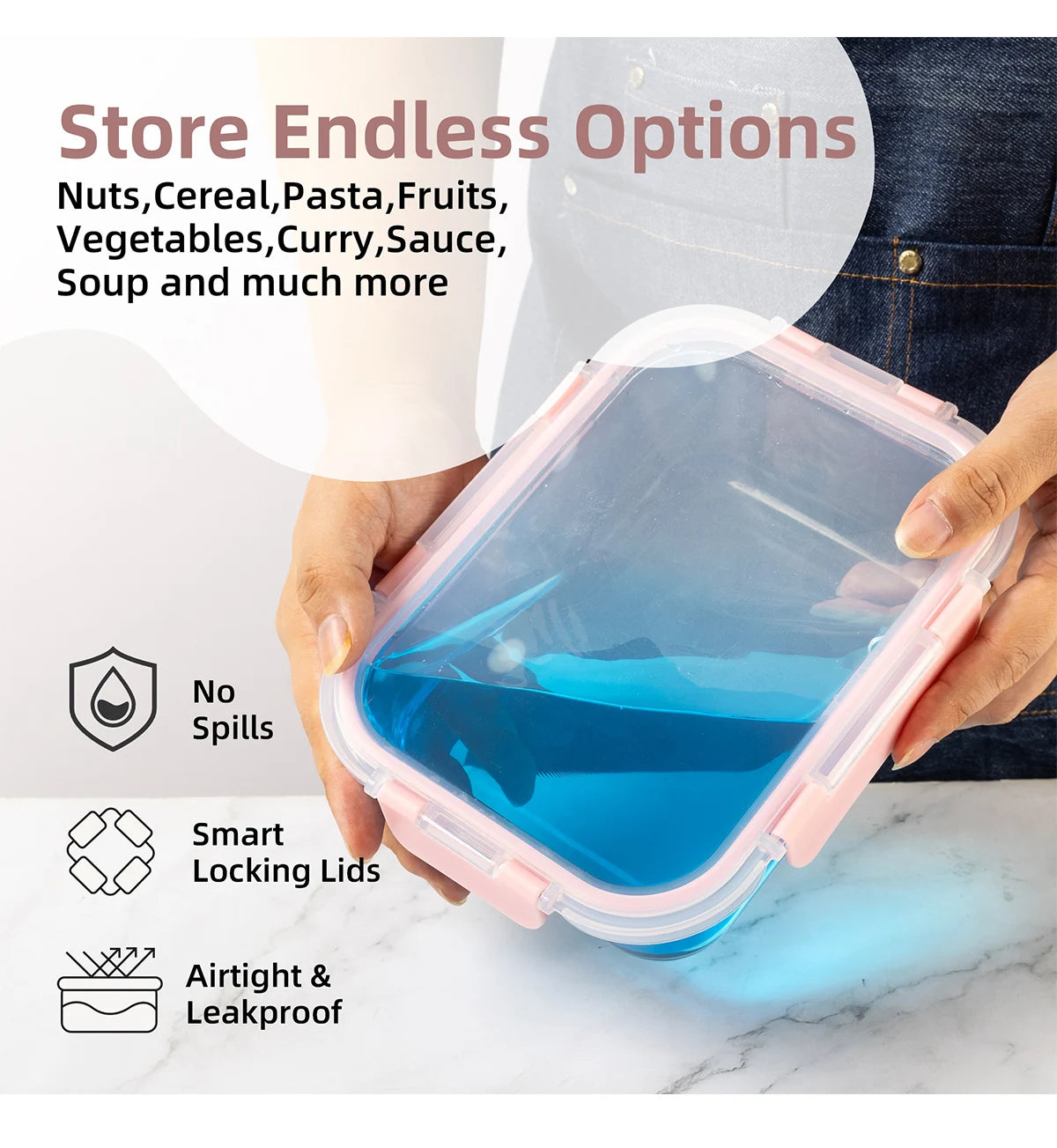 16-Piece Glass Food Storage Containers Set, Leakproof BPA-Free - Cheerful Home Finds