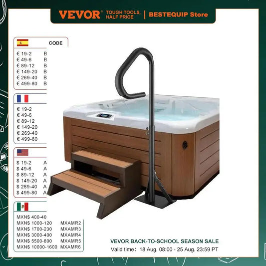 VEVOR 360 Rotatable Hot Tub Handrail Adjustable Height - Cheerful Home Finds