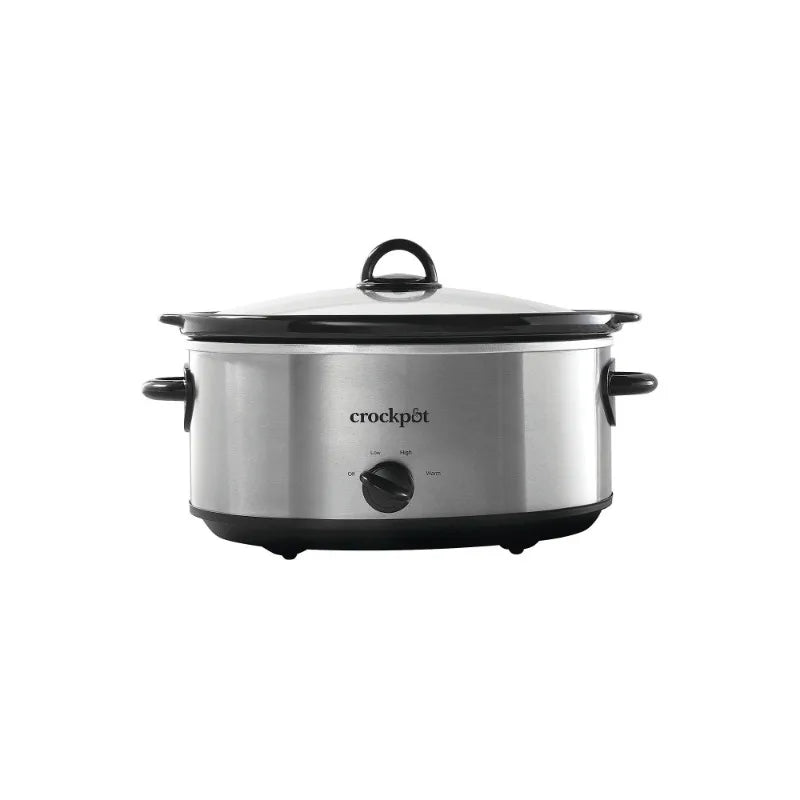 Crockpot 7 Quart Slow Cooker Manual Stainless Steel HAOYUNMA Capacity Over 6L 120V