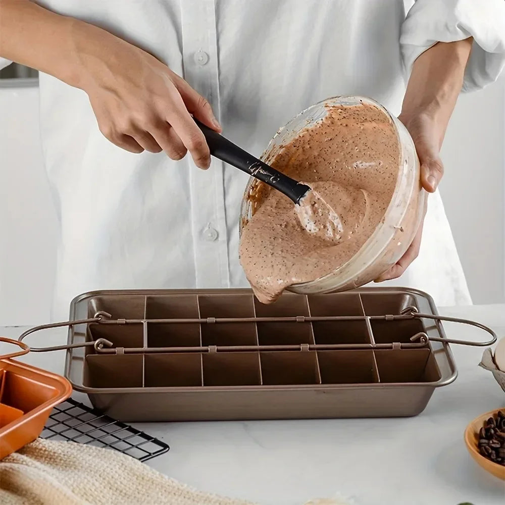 Non Stick Brownie Pan with Dividers Carbon Steel Bakeware - Cheerful Home Finds