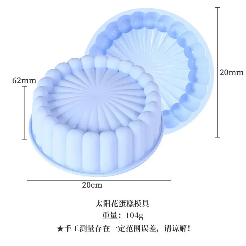 20cm Round Shape Mold Silicone Cake Baking Pan for Desserts - Cheerful Home Finds