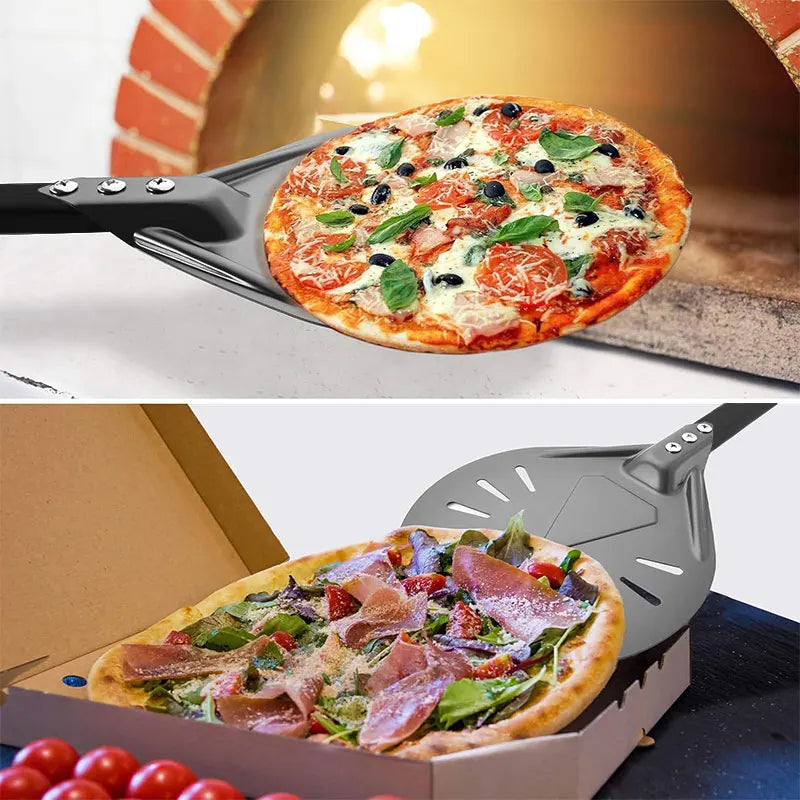 Round 7/9/12 Inch Pizza Turning Peel Turner Long Handle - Cheerful Home Finds