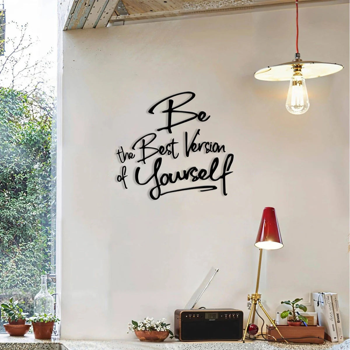1pc Metal Wall Art with Get Shit Done Quote Black and White - Cheerful Home Finds