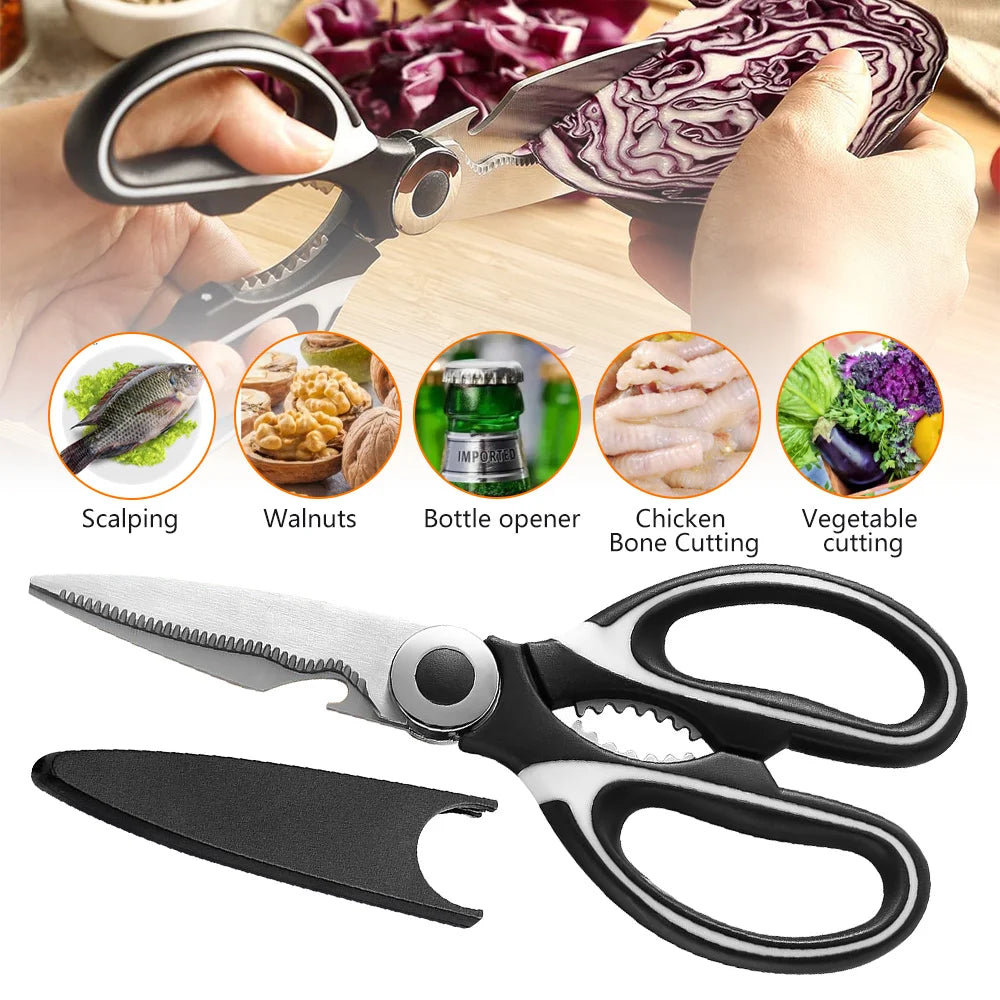 Multifunctional Scissors Kitchen Stainless Steel Scissors - Cheerful Home Finds