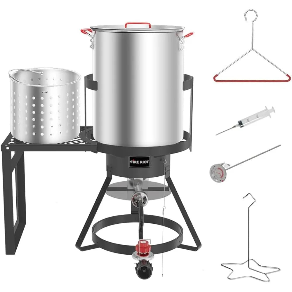 30Qt Turkey Fryer With Basket Outdoor Propane Deep Fryer - Cheerful Home Finds