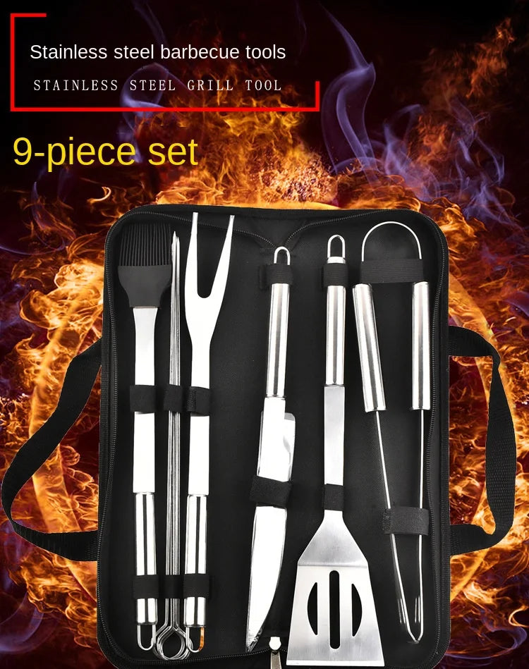Stainless Steel Oven Set Barbecue Combination Tool Outdoor BBQ - Cheerful Home Finds