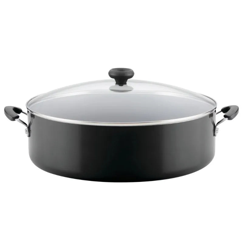 Nonstick Family Pan Jumbo Cooker with Lid 14 Inch Aluminum - Cheerful Home Finds