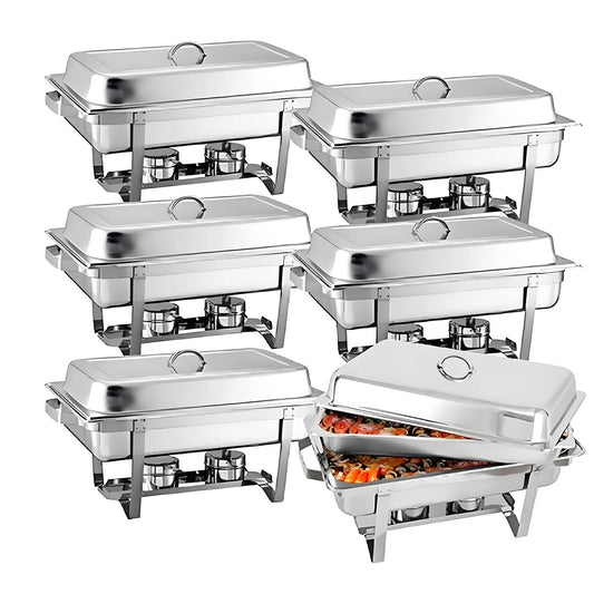 2/4/6 Pack 8QT Chafing Dish Buffet Set Stainless Steel Food Warmer Kit - Cheerful Home Finds