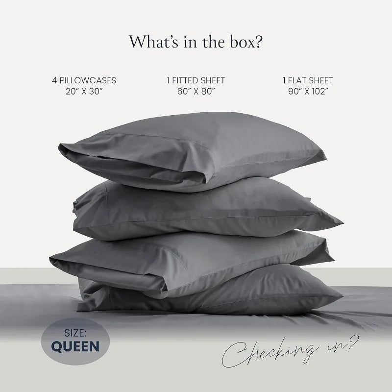 Luxury 6 Piece Queen Size Bed Sheets Set Breathable Hotel Quality Wrinkle Free Microfiber Fabric - Cheerful Home Finds