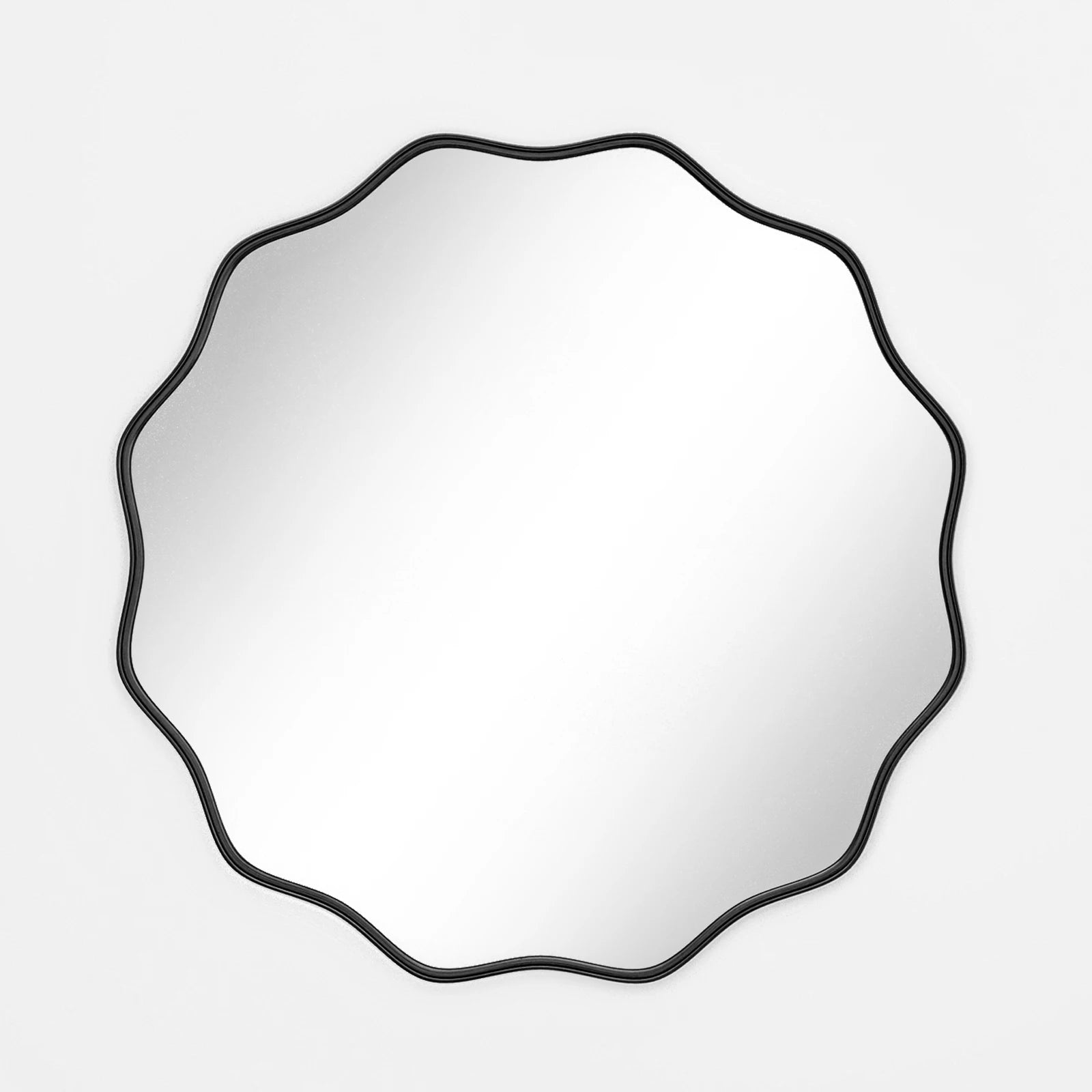 Wavy Round Bathroom Mirror Decorative Wall Mirror with Deep Frame - Cheerful Home Finds