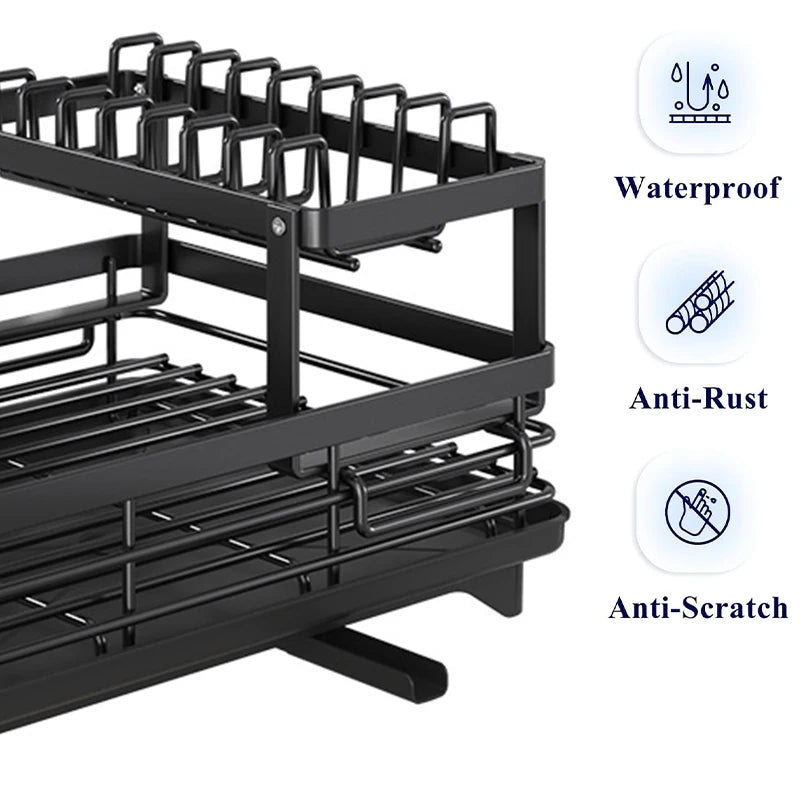 Dish Drying Rack for Kitchen Counter - Large Rustproof Drainer - Cheerful Home Finds
