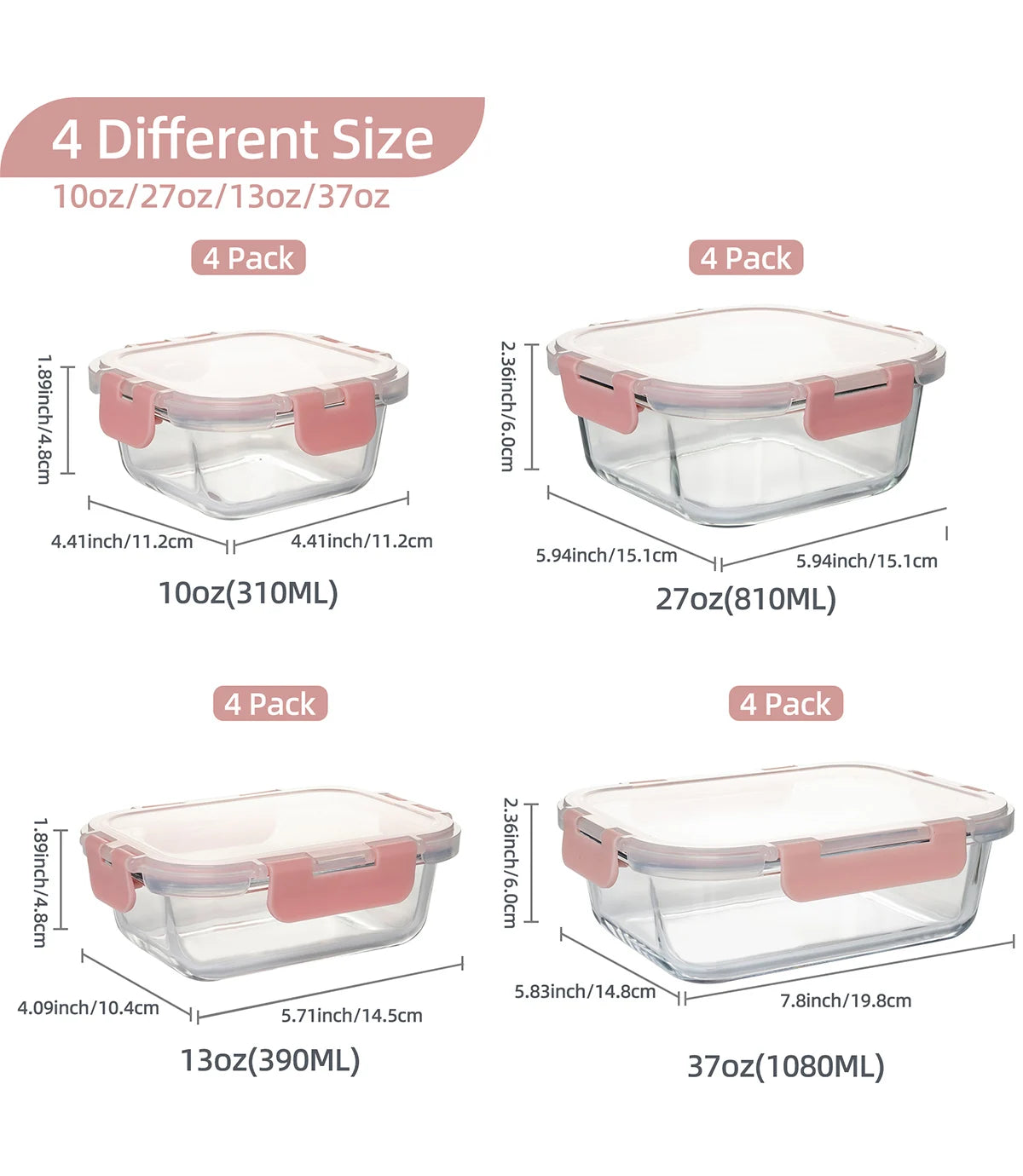 16-Piece Glass Food Storage Containers Set, Leakproof BPA-Free - Cheerful Home Finds