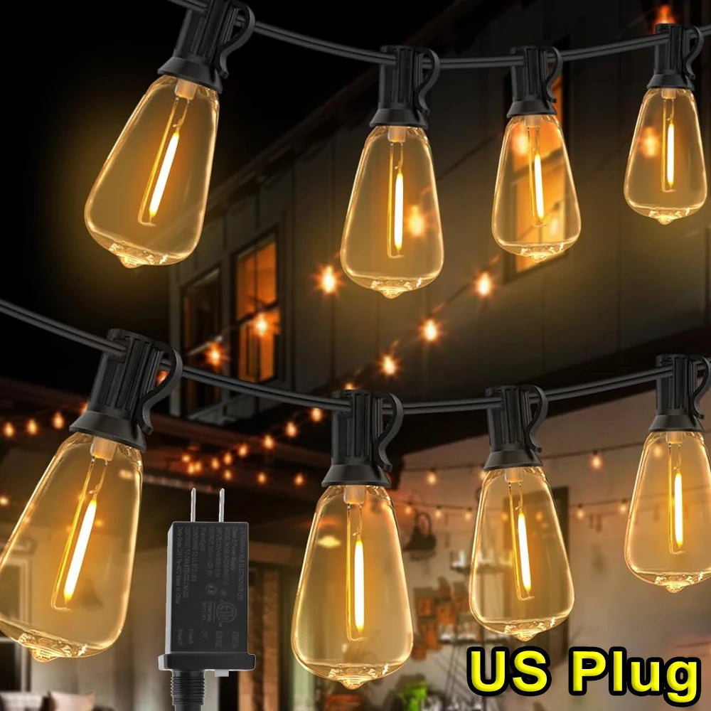28FT US Plug ST38 String Light Outdoor LED Patio Fairy Lamp - Cheerful Home Finds