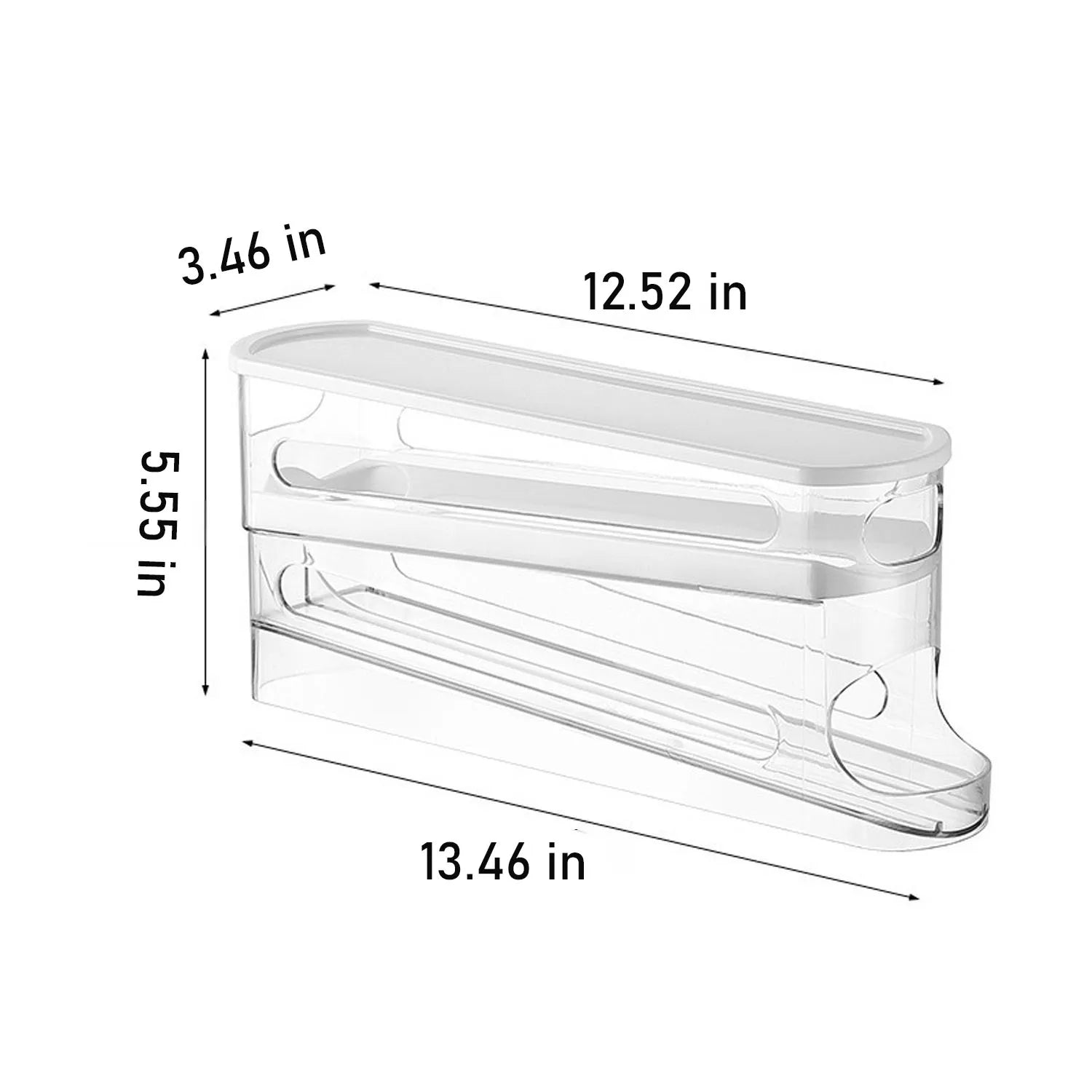 Automatic Rolling Egg Dispenser 2 Tie Clear Plastic Holder - Cheerful Home Finds