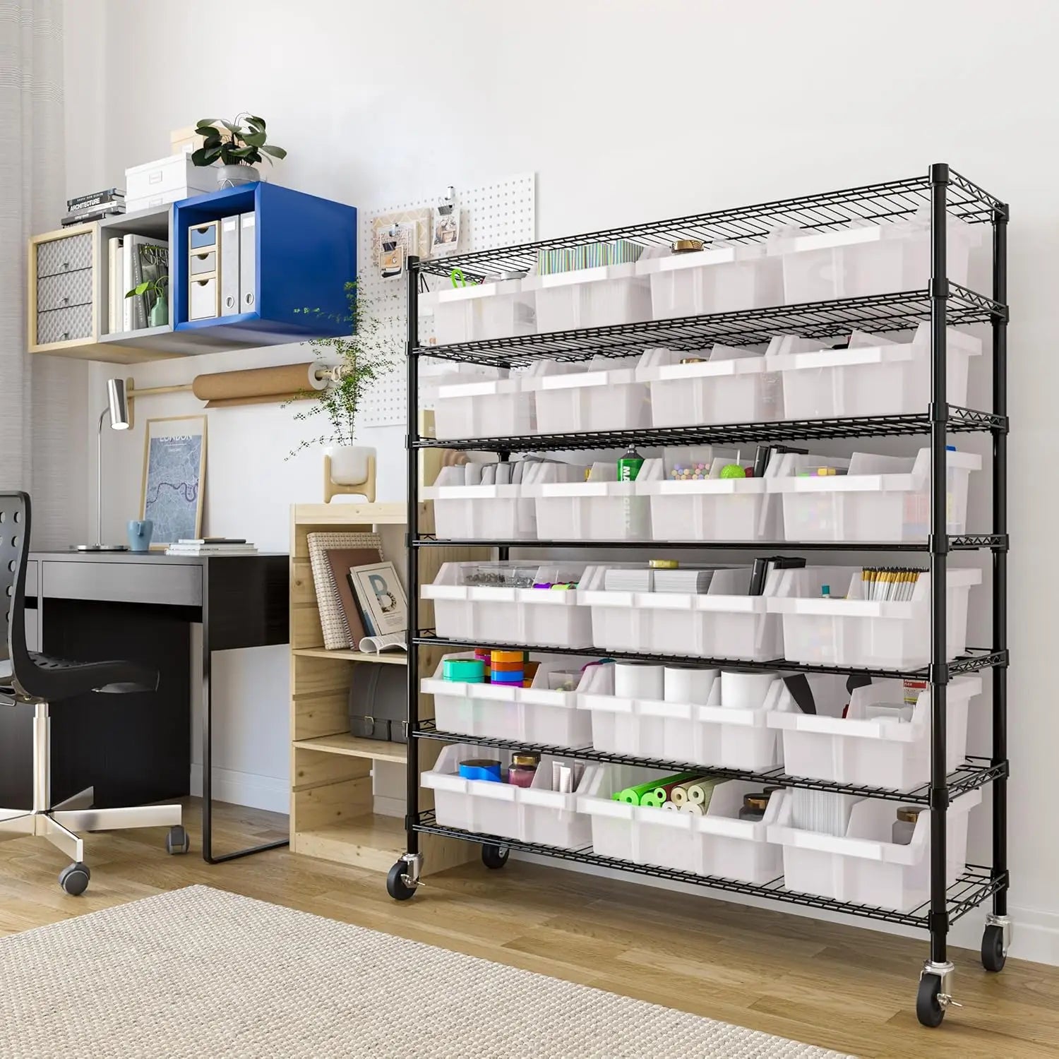 Heavy Duty NSF Bin Rack Solid Steel Wire Shelving Storage Unit - Cheerful Home Finds