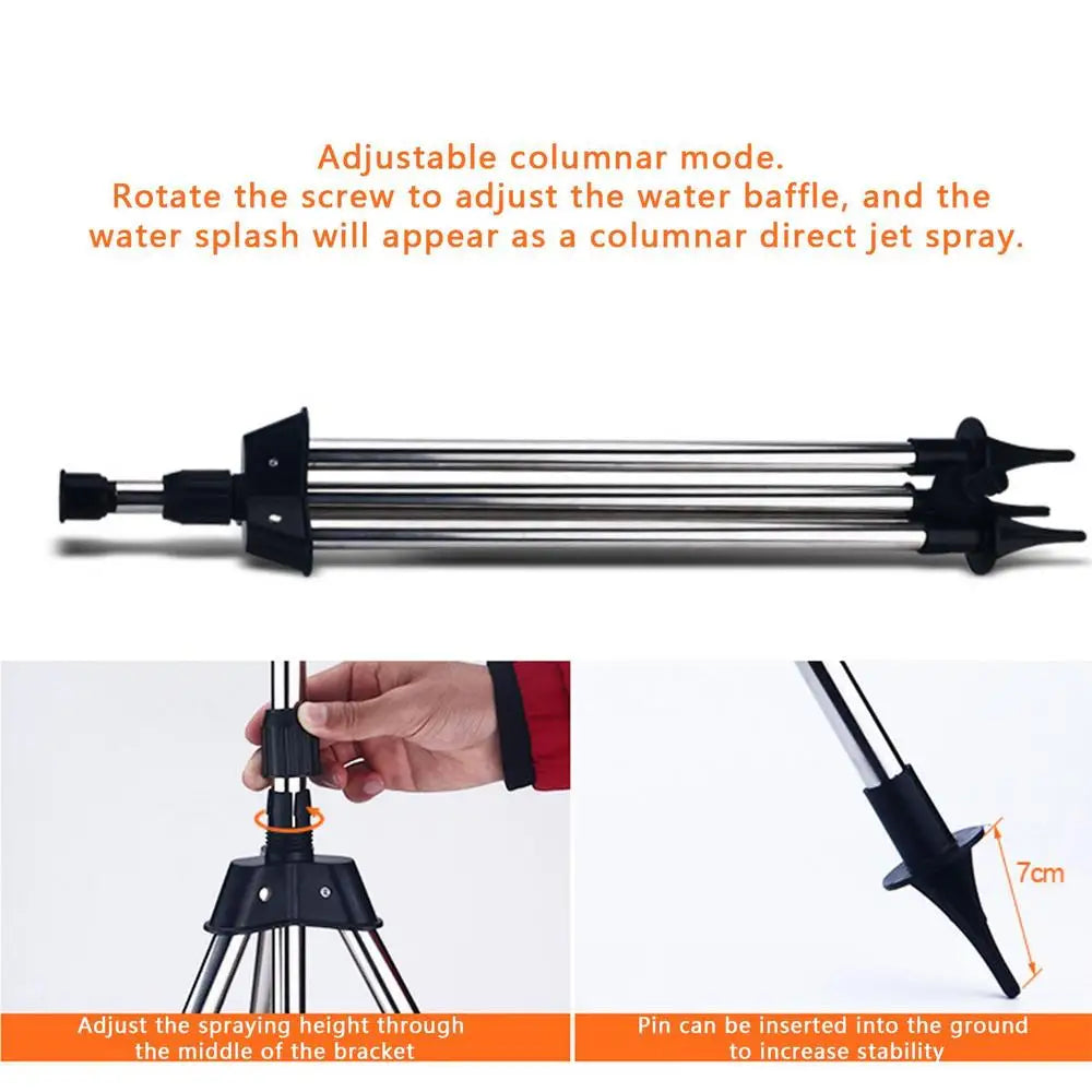Garden Automatic Rotating Sprinkler Stainless Steel Tripod - Cheerful Home Finds