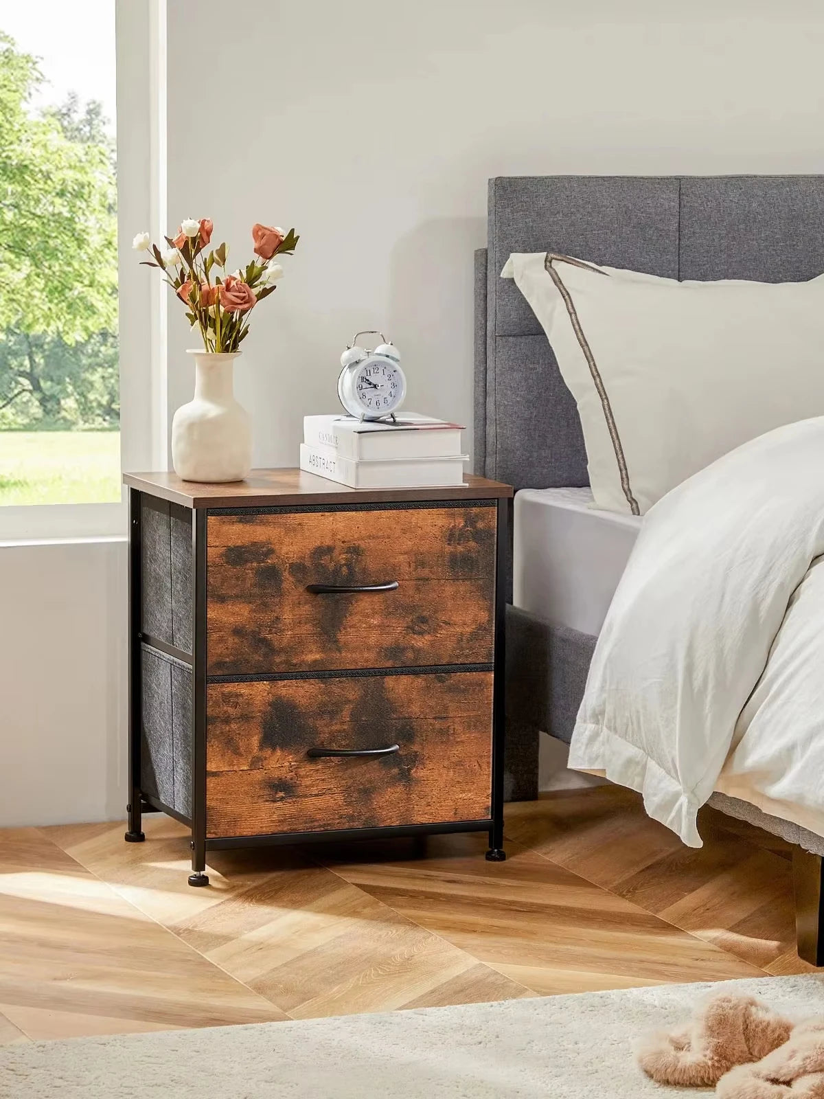JHK Nightstand Bedside Coffee Sofa Tea Table Storage Chest - Cheerful Home Finds