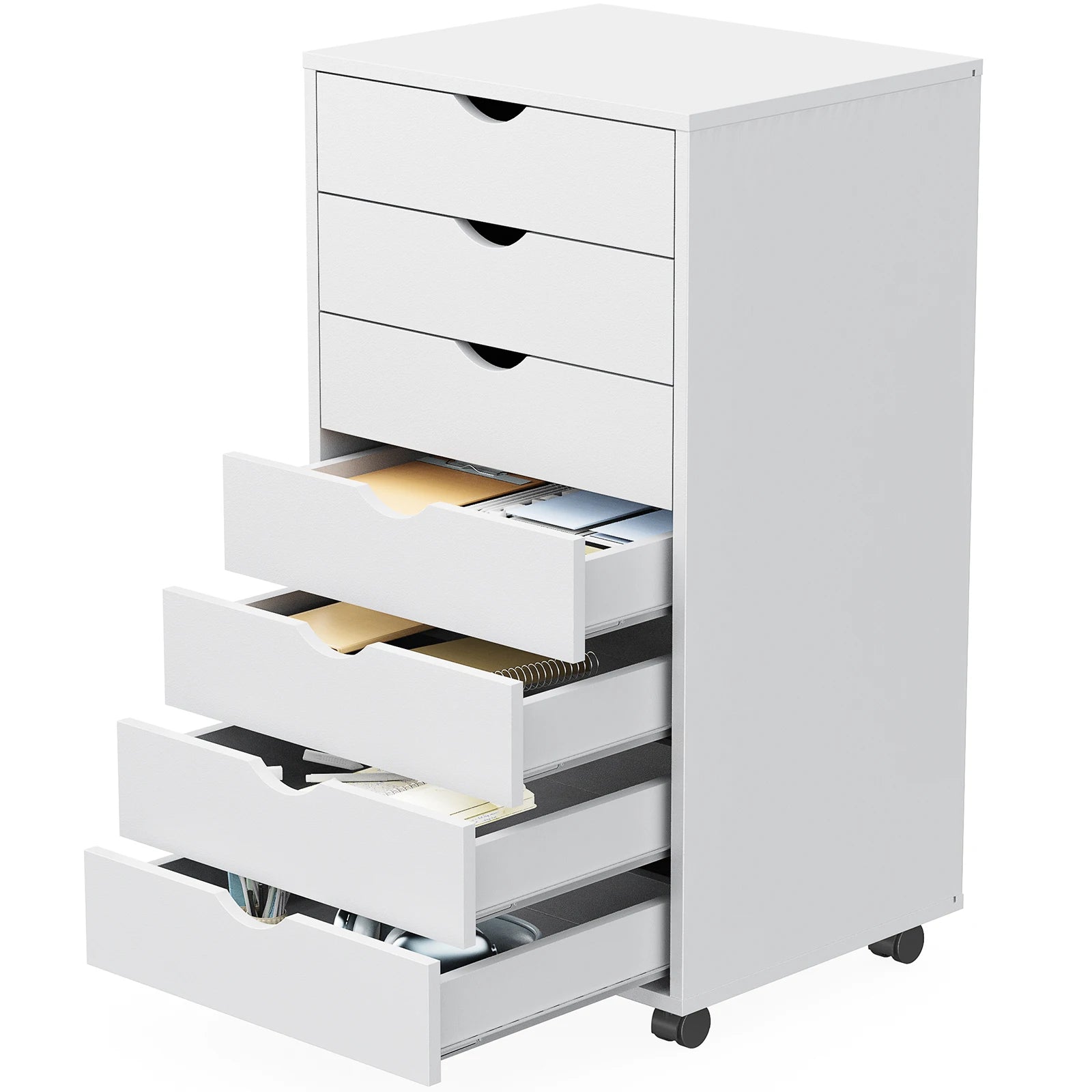 JHK 7 Drawer Chest Dressers Nightstand Storage Cabinet Wheels - Cheerful Home Finds