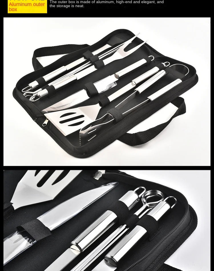 Stainless Steel Oven Set Barbecue Combination Tool Outdoor BBQ - Cheerful Home Finds